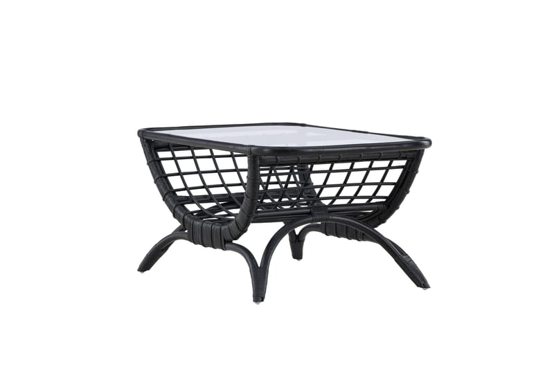 Moana Soffbord och Matbord Utomhus 95,5 cm Glas Rotting - Svart - Products - Utemöbler & utemiljö - Utebord & trädgårdsbord - Loungebord & soffbord utomhus