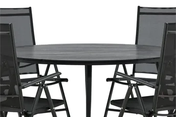 Break Matgrupp Utomhus Rund 150 cm + 6 Break Positionsstol - Svart - Products - Utemöbler & utemiljö - Utegrupp - Matgrupp utomhus