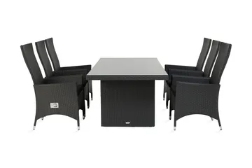 Majestic Matgrupp Utomhus 210 + 6 Jenny Ställbar Fåtölj - Svart - Products - Utemöbler & utemiljö - Utegrupp - Matgrupp utomhus