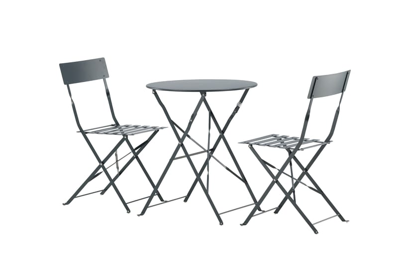 Marseille Caféset Rund Ø60 cm + 2 Matstolar Utomhus - Mörkgrå - Products - Utemöbler & utemiljö - Utegrupp - Cafegrupp & cafeset