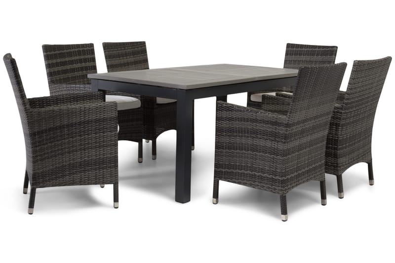 Monaco Matgrupp Utomhus 152-210 + 6 Thor Fåtölj - Svart/Grå - Products - Utemöbler & utemiljö - Utegrupp - Matgrupp utomhus