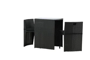 Savanna Caféset 50 cm + 2 Matstolar Utomhus - Svart - Products - Utemöbler & utemiljö - Utegrupp - Cafegrupp & cafeset