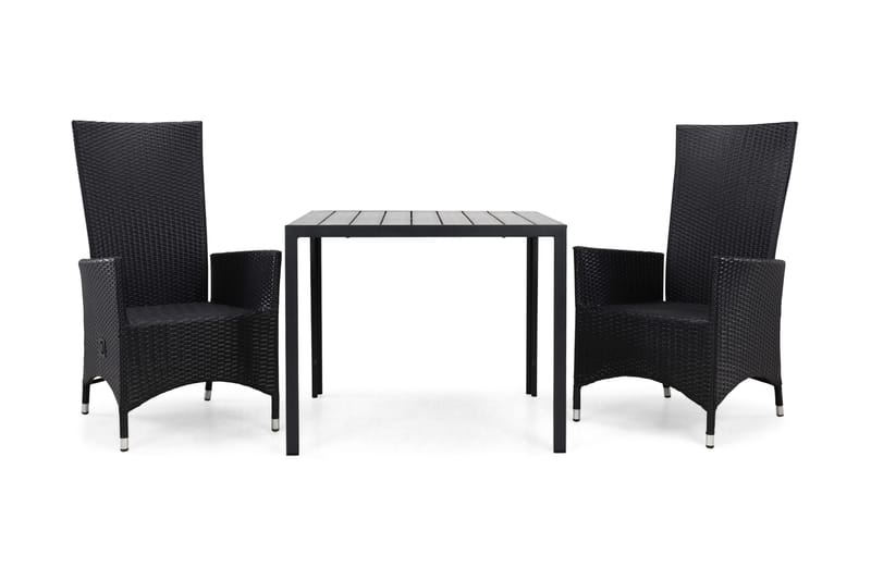 Tunis Matgrupp Utomhus 90 + 2 Jenny Ställbar Fåtölj - Svart/Svart - Products - Utemöbler & utemiljö - Utegrupp - Matgrupp utomhus