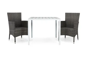 Tunis Matgrupp Utomhus 90 + 2 Thor Fåtölj - Vit/Grå - Products - Utemöbler & utemiljö - Utegrupp - Cafegrupp & cafeset