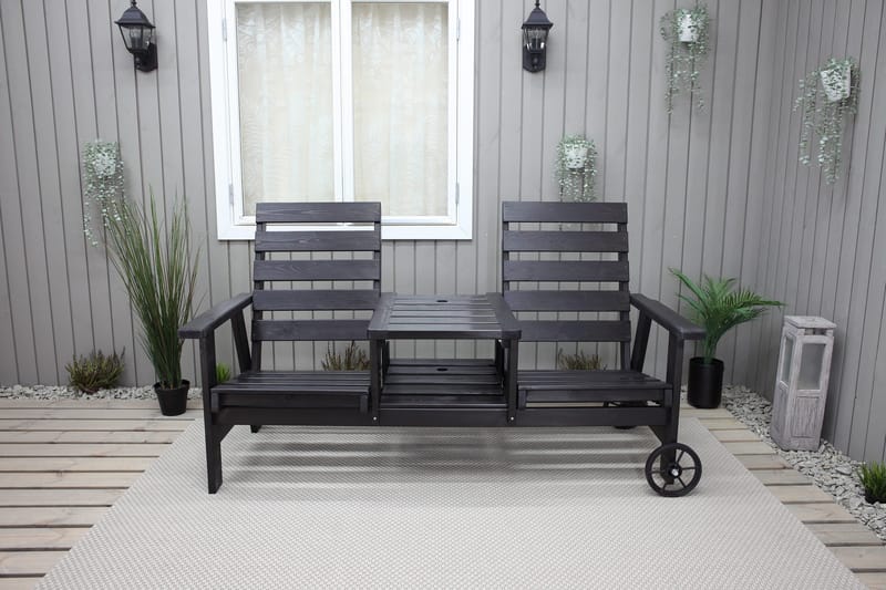 KIngdom Utebänk 177 cm - Svart - Products - Utemöbler & utemiljö - Utesoffa - Trädgårdsbänk & utebänk