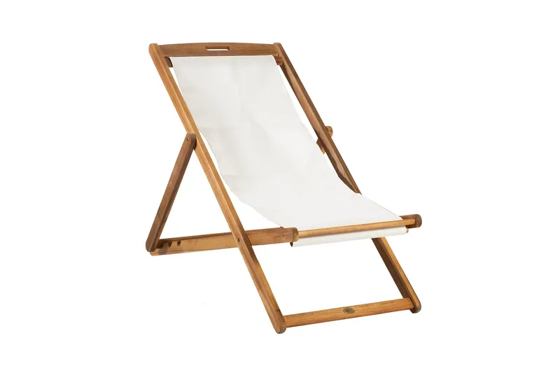 Finlay Solstol - Akacia/Vit - Products - Utemöbler & utemiljö - Utestol & trädgårdsstol - Solstol
