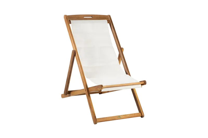Finlay Solstol - Akacia/Vit - Products - Utemöbler & utemiljö - Utestol & trädgårdsstol - Solstol
