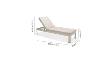 Portals Solsäng med Dyna 189 cm - Vit/Trä - Products - Utemöbler & utemiljö - Utestol & trädgårdsstol - Solsäng & solvagn
