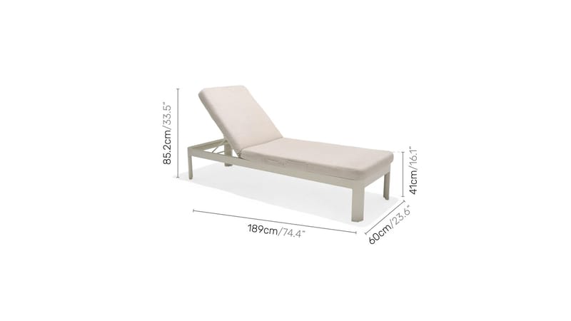 Portals Solsäng med Dyna 189 cm - Vit/Trä - Products - Utemöbler & utemiljö - Utestol & trädgårdsstol - Solsäng & solvagn