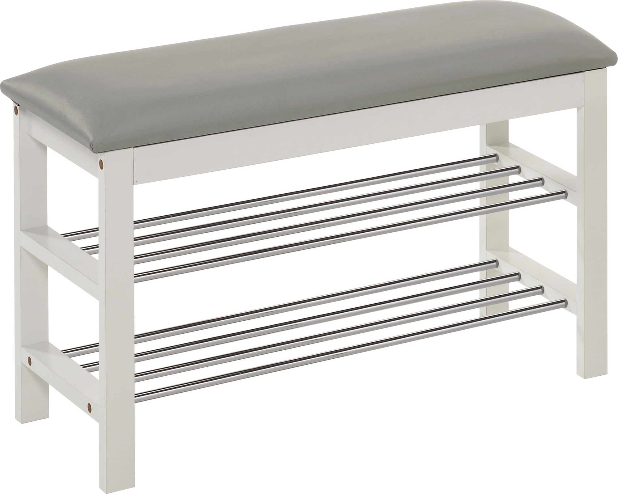 Veronika - Penkki säilytystilalla Valkoinen / Harmaa (PU) Veronika - Penkki säilytystilalla Valkoinen / Harmaa (PU)