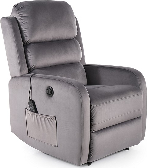 Pegaz lepotuoli hierontatoiminnolla - Harmaa sametti