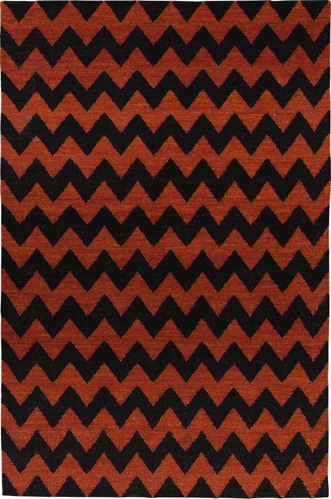 Kilim matto Fresno - Musta - Rust-XX cm