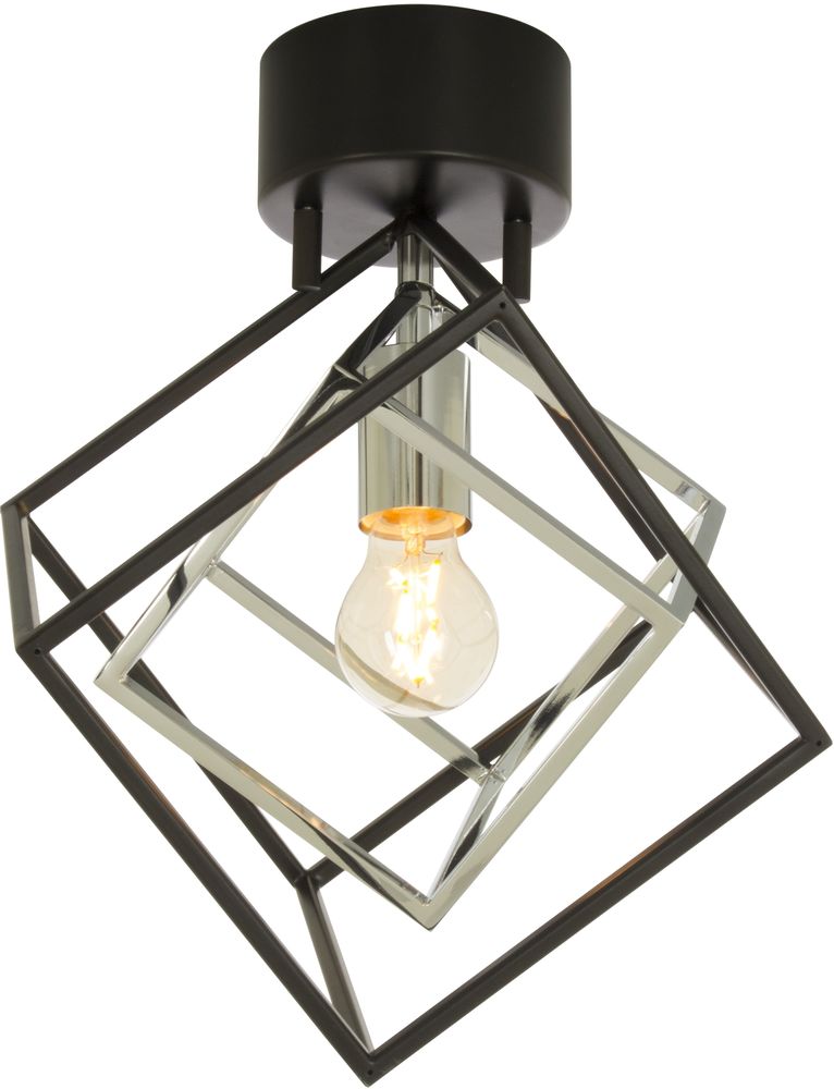 Kuutioplafoni - Musta/kromi Kuutioplafoni - Musta/kromi