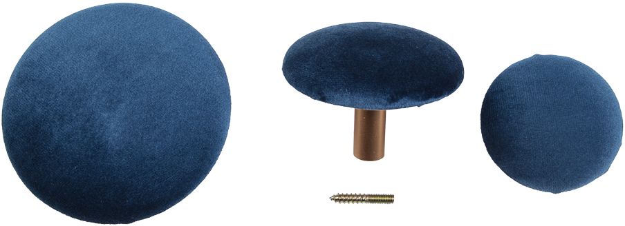 Giza sein�napit ripustamiseen - Sininen/messinki - 3 kpl