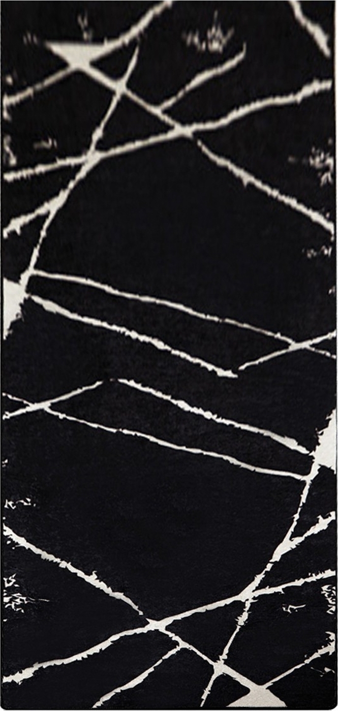 Rikkoutunut aulamatto 80 x 300 cm - Musta/valkoinen Rikkoutunut aulamatto 80 x 300 cm - Musta/valkoinen