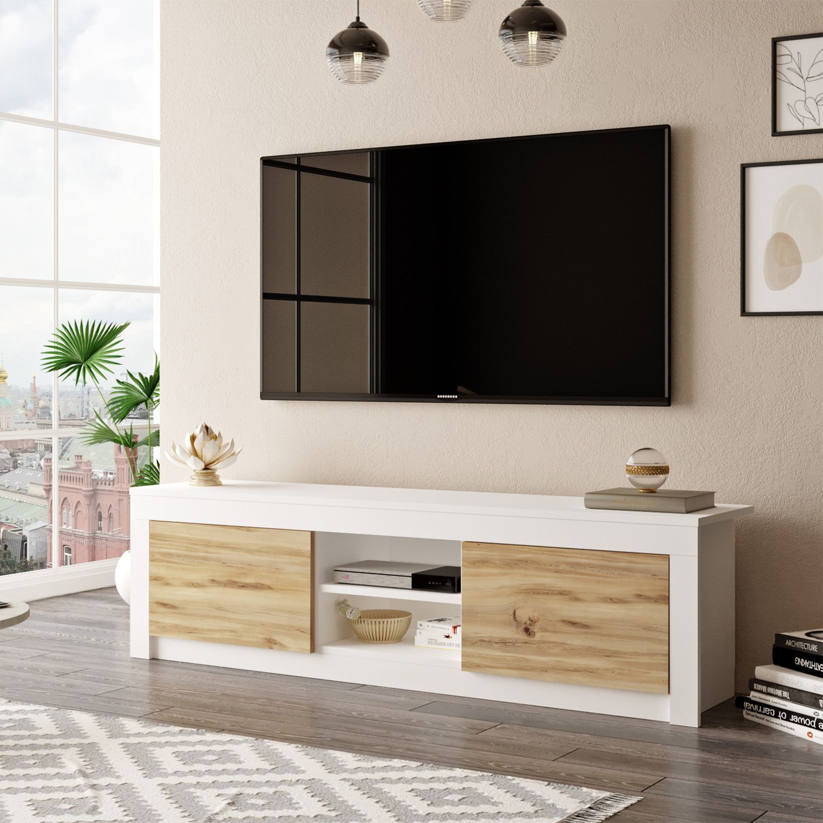 Luvio mediapenkki 12 - Tammi/valkoinen Luvio mediapenkki 12 - Tammi/valkoinen