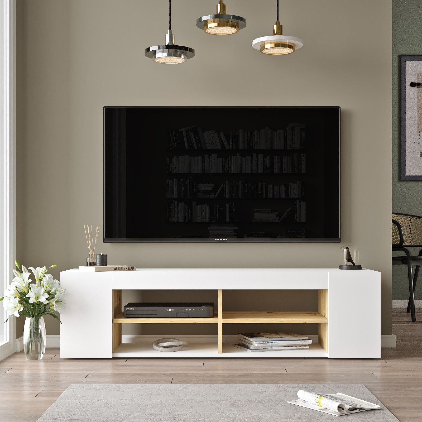 Luvio mediapenkki 13 - tammi/valkoinen