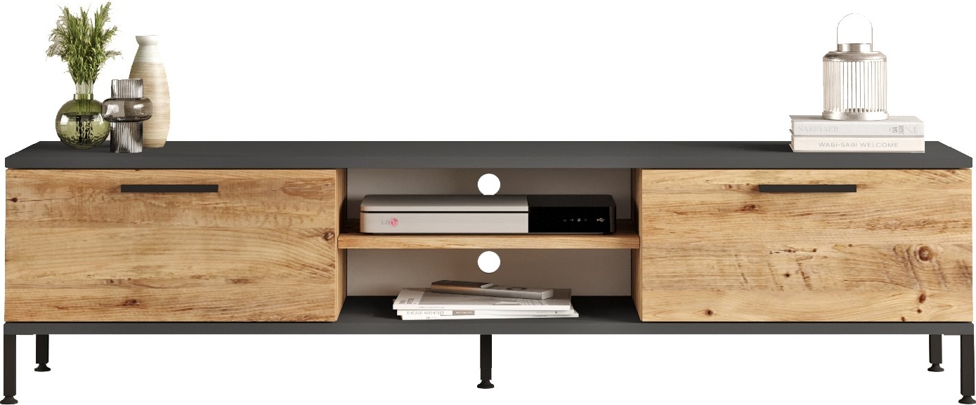 Rialto mediapenkki - mänty/antrasiitti Rialto mediapenkki - mänty/antrasiitti