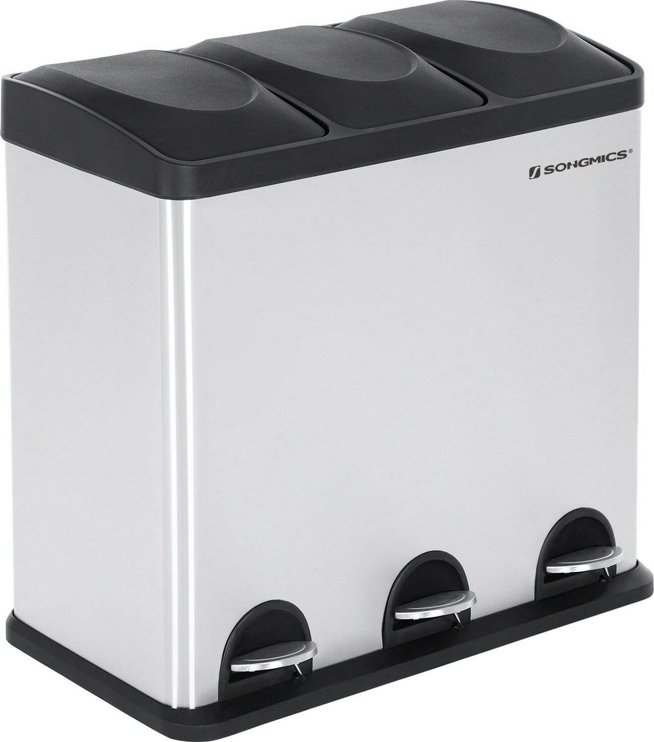 Luan roskakori 54 l - Hopea/musta