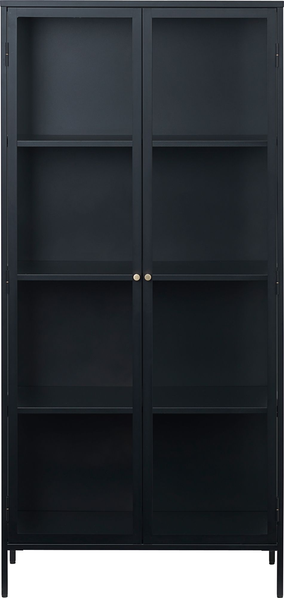 Toddy musta metallikaappi lasiovilla K190 cm