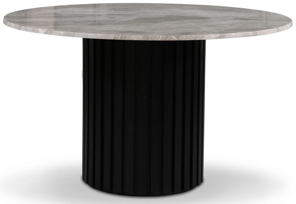 Sumo-ruokap�yt� marmoria �130cm - Musta petsi / harmaa beige marmori