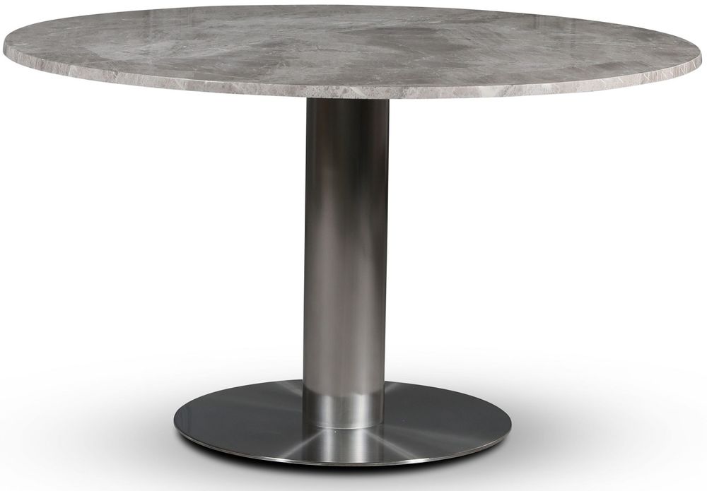 SOHO ruokap�yt� �130 cm - Harjattu alumiini / hopeamarmori