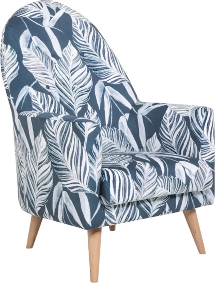 Emilly-nojatuoli - Sininen/valkoinen