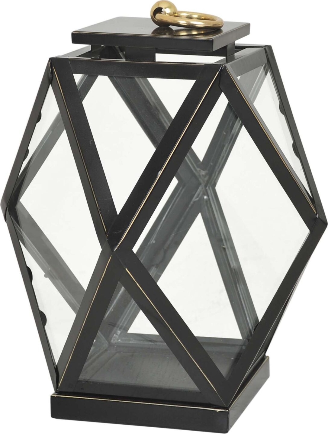 Timanttilyhty pieni - Antiikki musta/messinki