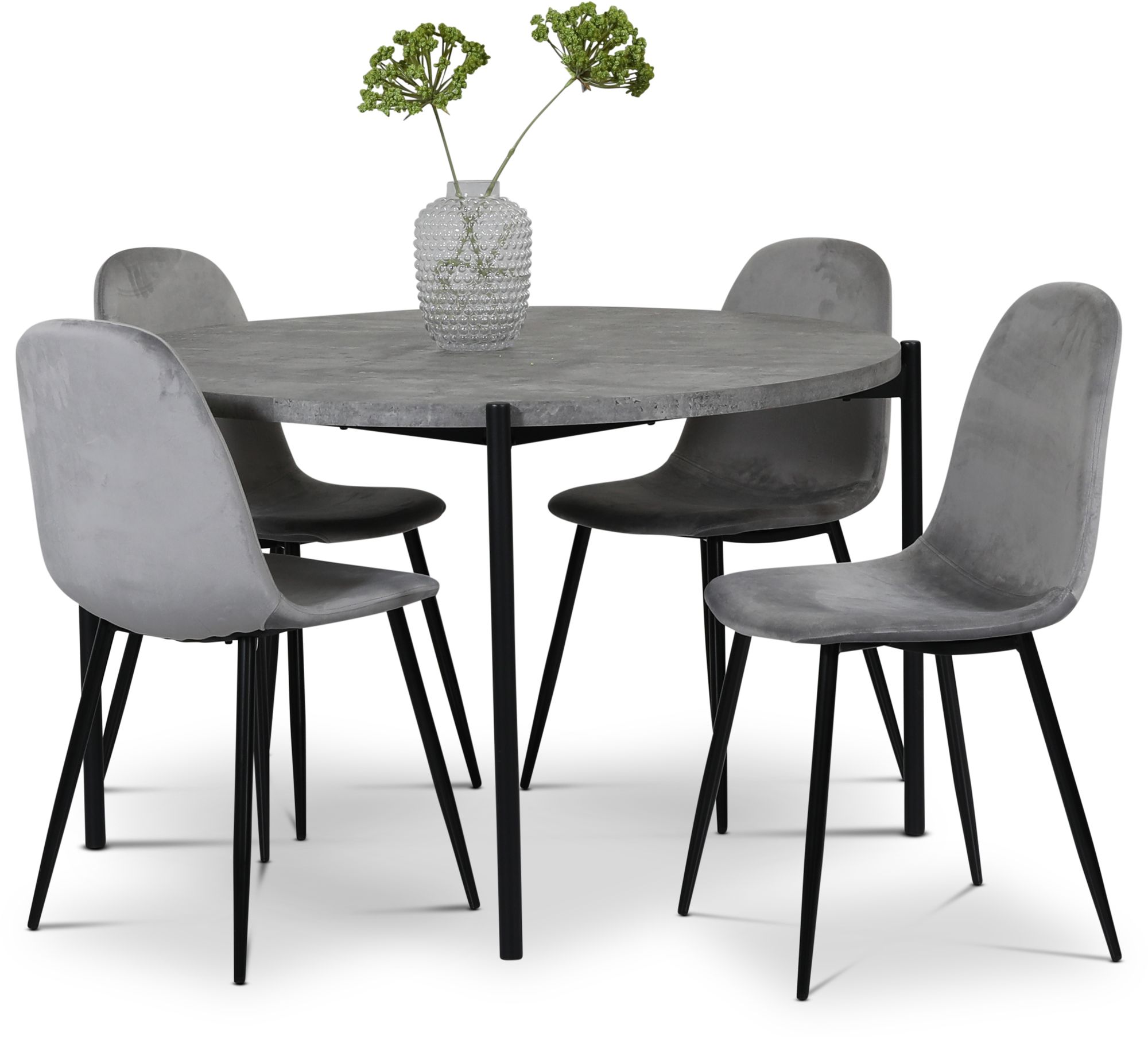 Shanghai ruokailuryhm� �120 cm sis. 4 Carisma tuolia - Sementtij�ljitelm�