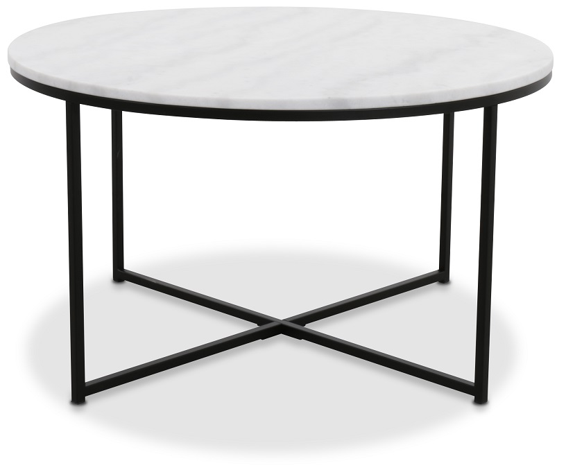 Maryland-sohvap�yt� 85 cm - Aitoa valkoista marmoria / Musta