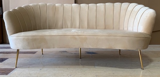 Kolmen istuttava Sn�ckan-sohva - Beige sametti / Messinki