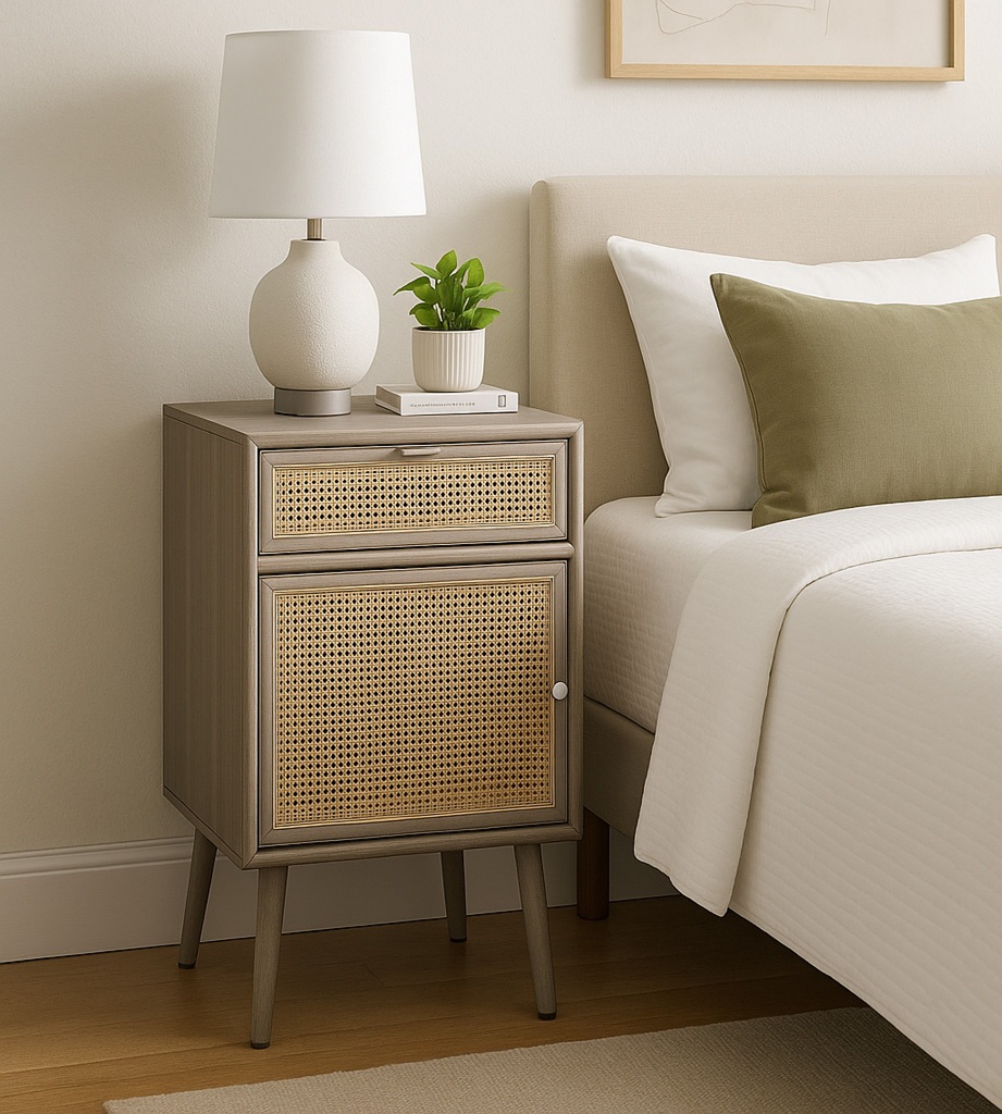 Tukholman harmaa rottinkiy�p�yt� + Huonekalujen jalat