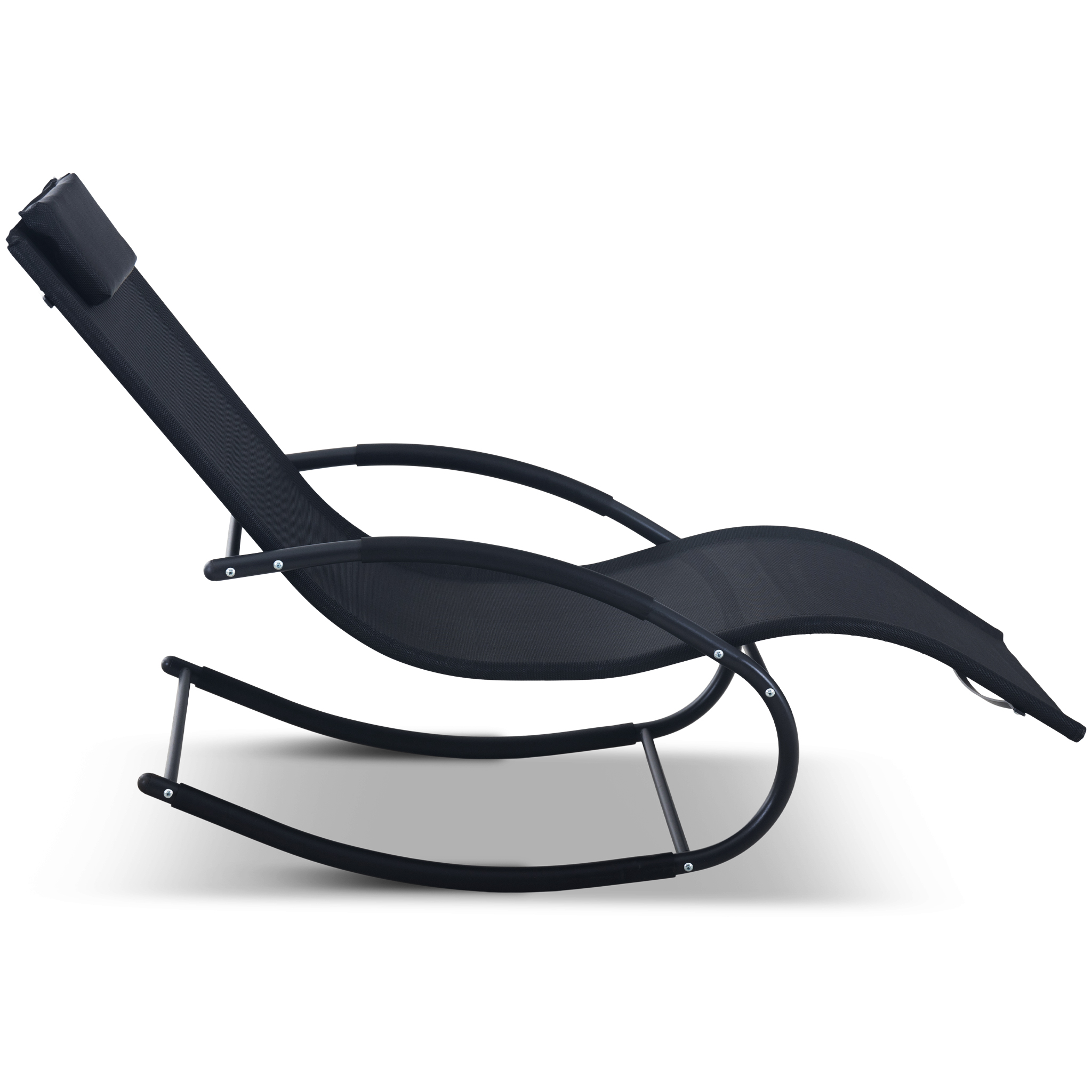 Aurinkotuoli keinutoiminnolla - musta