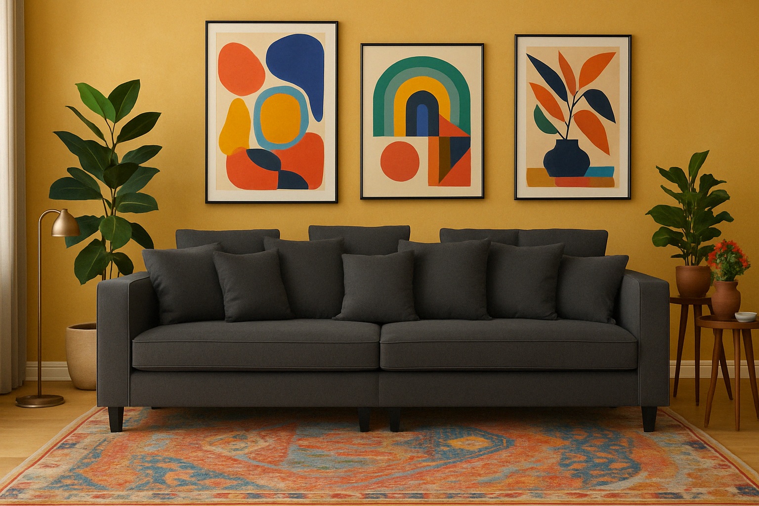 Neljän istuttava sohva Brandy Lounge XL - Tummanharmaa kangas Neljän istuttava sohva Brandy Lounge XL - Tummanharmaa kangas