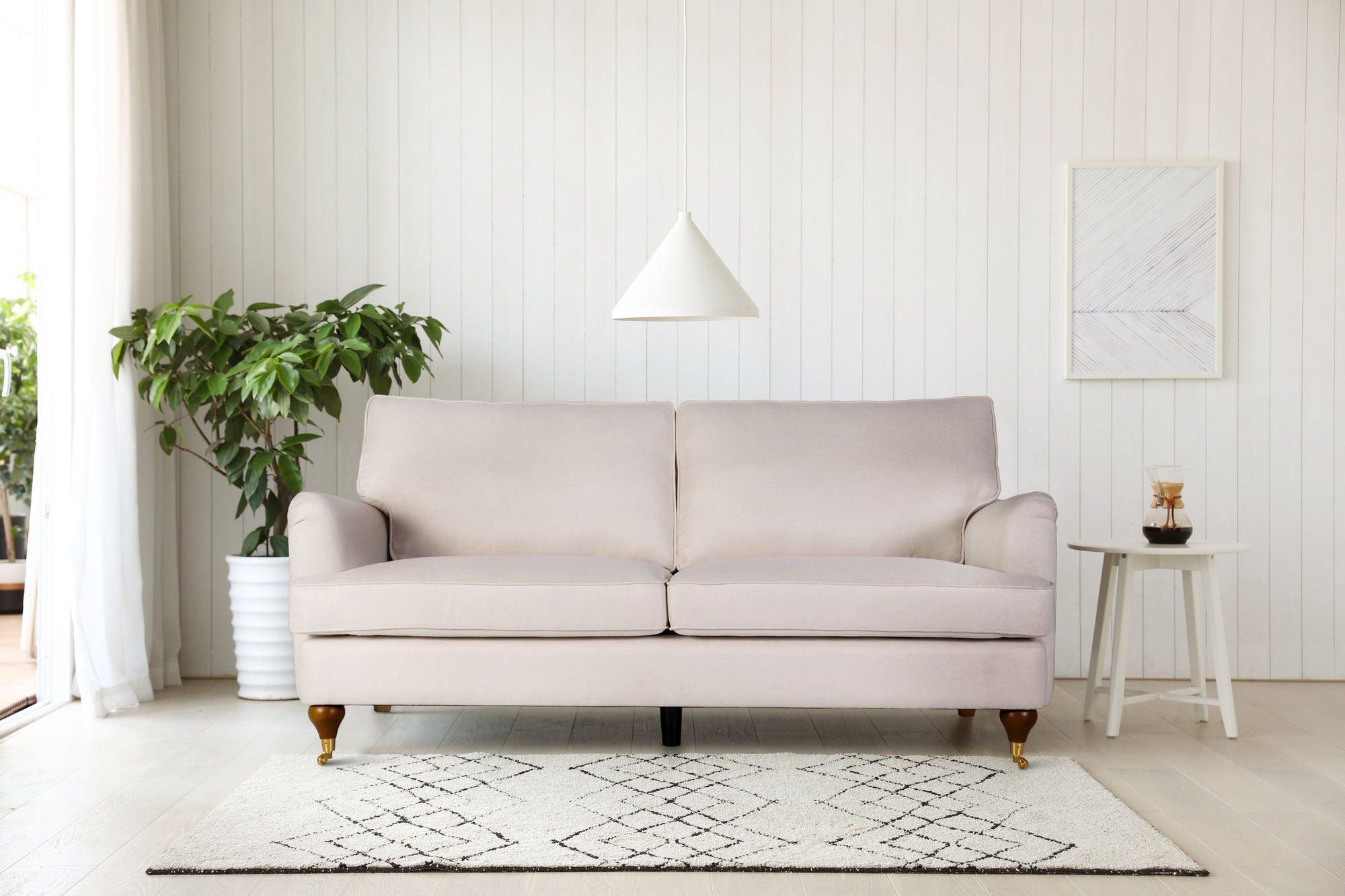 Kahden istuttava Howard Watford Deluxe suora sohvamalli - Hiekka