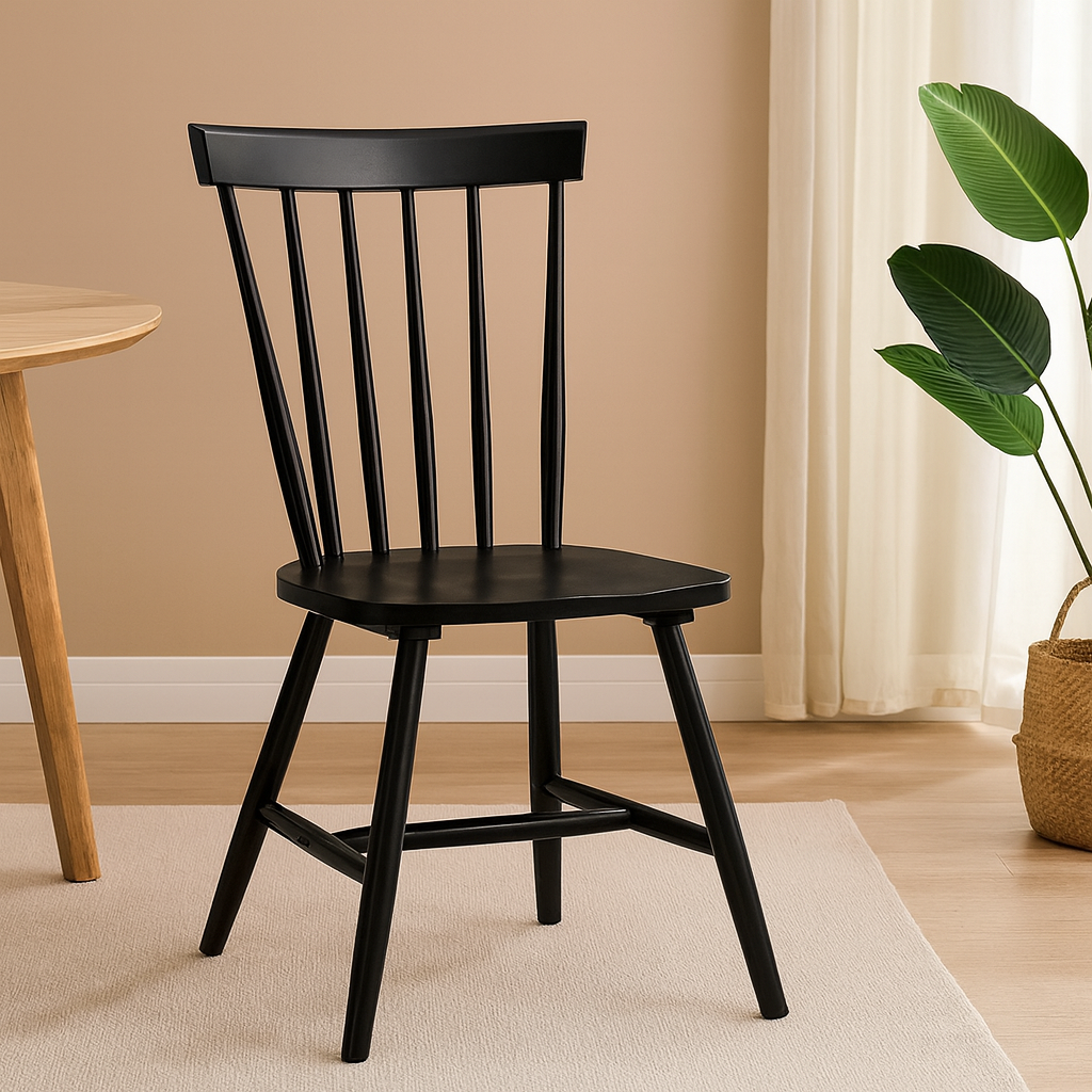 Fårö musta uloketuoli puusta + Huonekalujen jalat Fårö musta uloketuoli puusta + Huonekalujen jalat