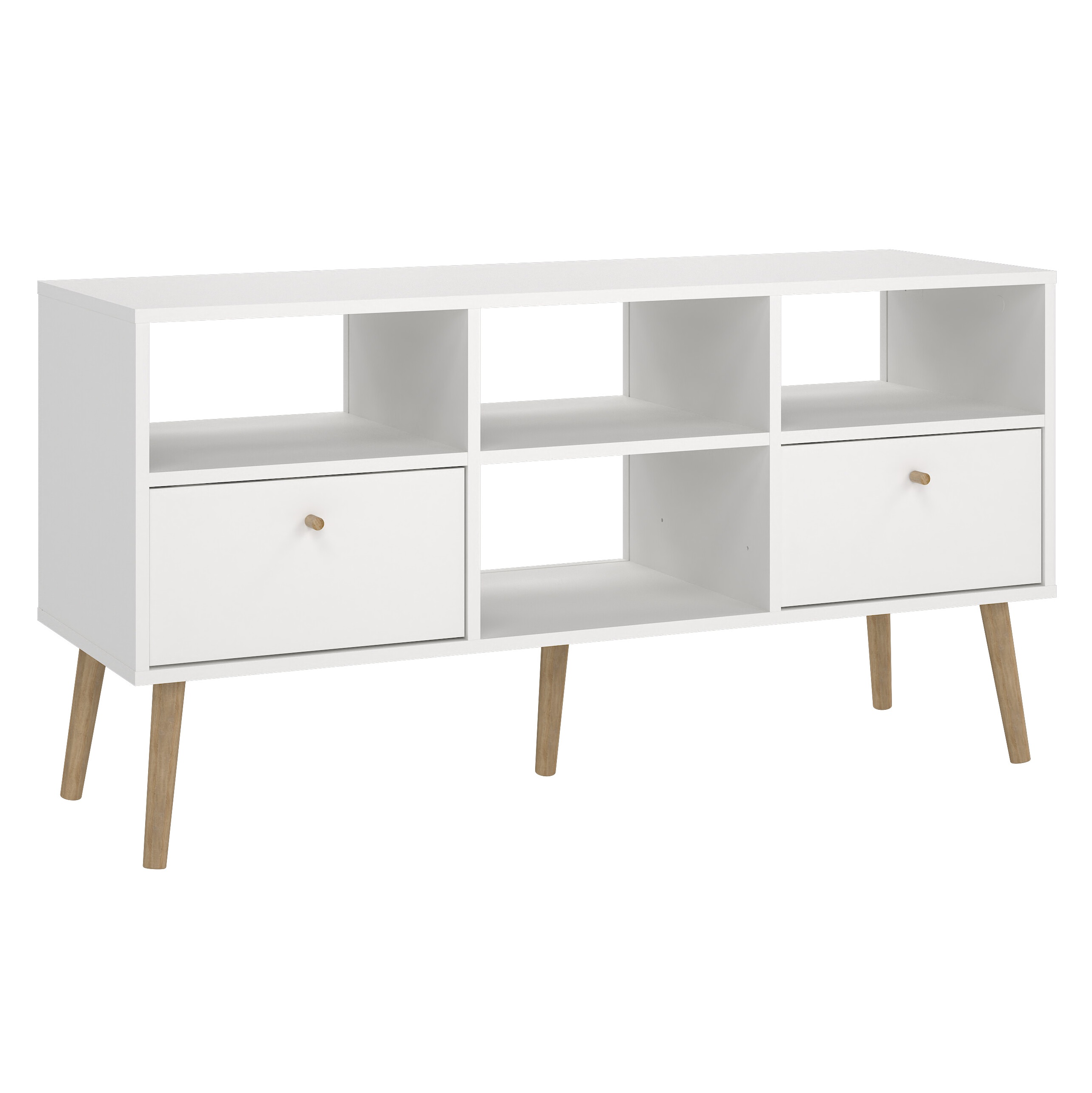 Bodo TV-kaappi, jossa 2 laatikkoa - Valkoinen