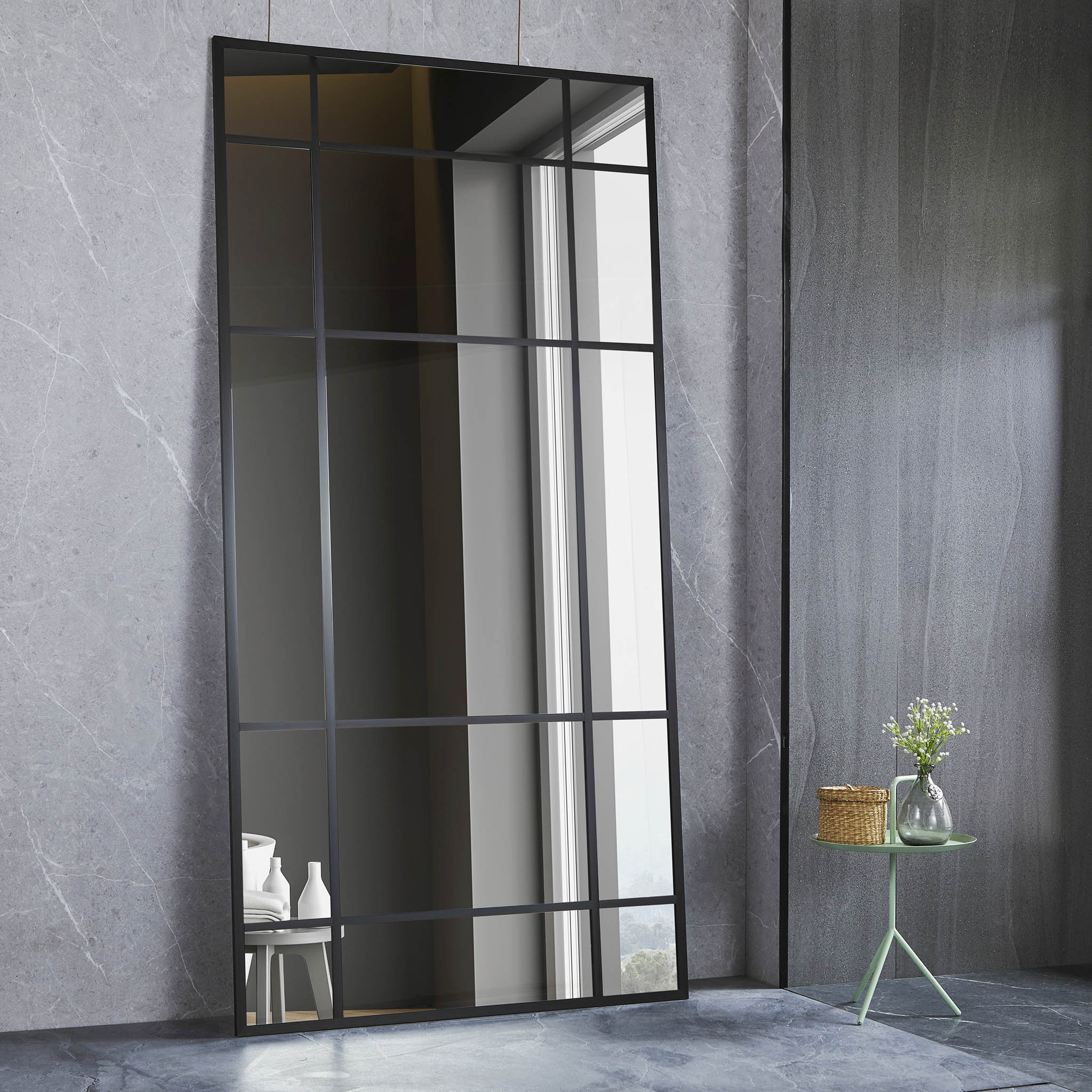 Kokovartalopeili 90 � 180 cm Rivillinen - Musta kehys