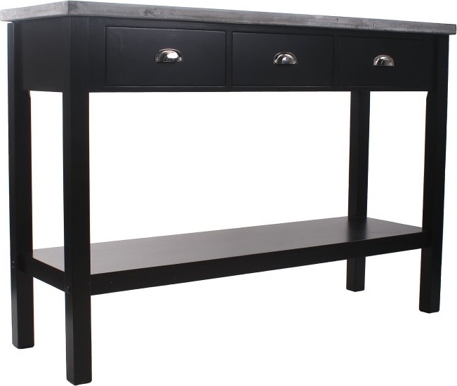 Hugo-sivupöytä kolmella laatikolla –- Musta Hugo-sivupöytä kolmella laatikolla –- Musta