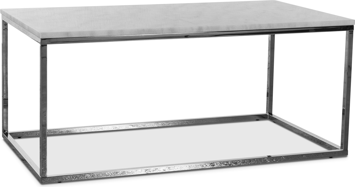 Accent-sohvapöytä 110 - Valkoinen marmori / Kromattu runko Accent-sohvapöytä 110 - Valkoinen marmori / Kromattu runko