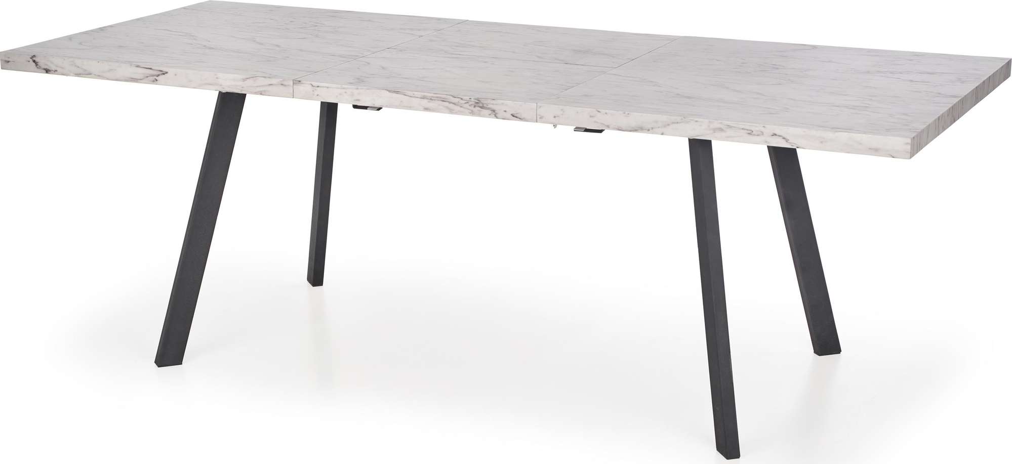 Darius-ruokap�yt�, ulosvedett�v� - Valkoinen marmori/musta