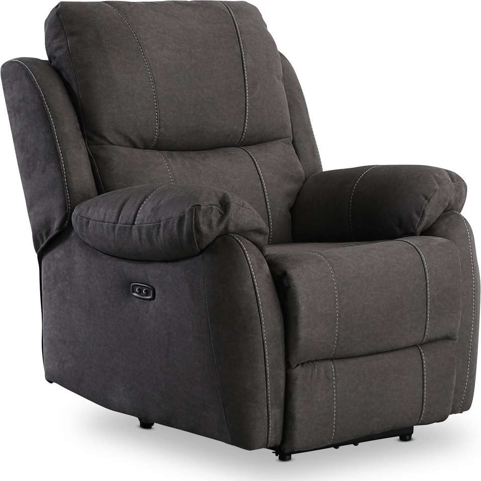 Enjoy Hollywood, s�hk�inen recliner-nojatuoli - Antrasiitti mikrokuitukangas