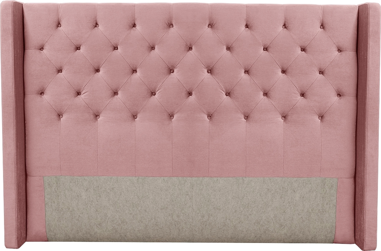 Almedal-sängynpääty napeilla (Vaaleanpunainen sametti) - Valinnainen leveys Almedal-sängynpääty napeilla (Vaaleanpunainen sametti) - Valinnainen leveys