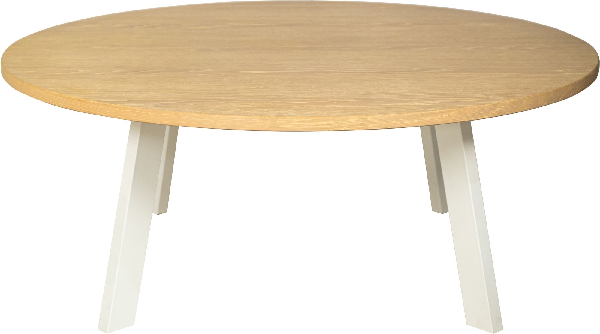 Freddy iso pyöreä sohvapöytä valkoista tammea valkoisilla metallijaloilla + Huonekalujen tekstiilien hoito Freddy iso pyöreä sohvapöytä valkoista tammea valkoisilla metallijaloilla + Huonekalujen tekstiilien hoito