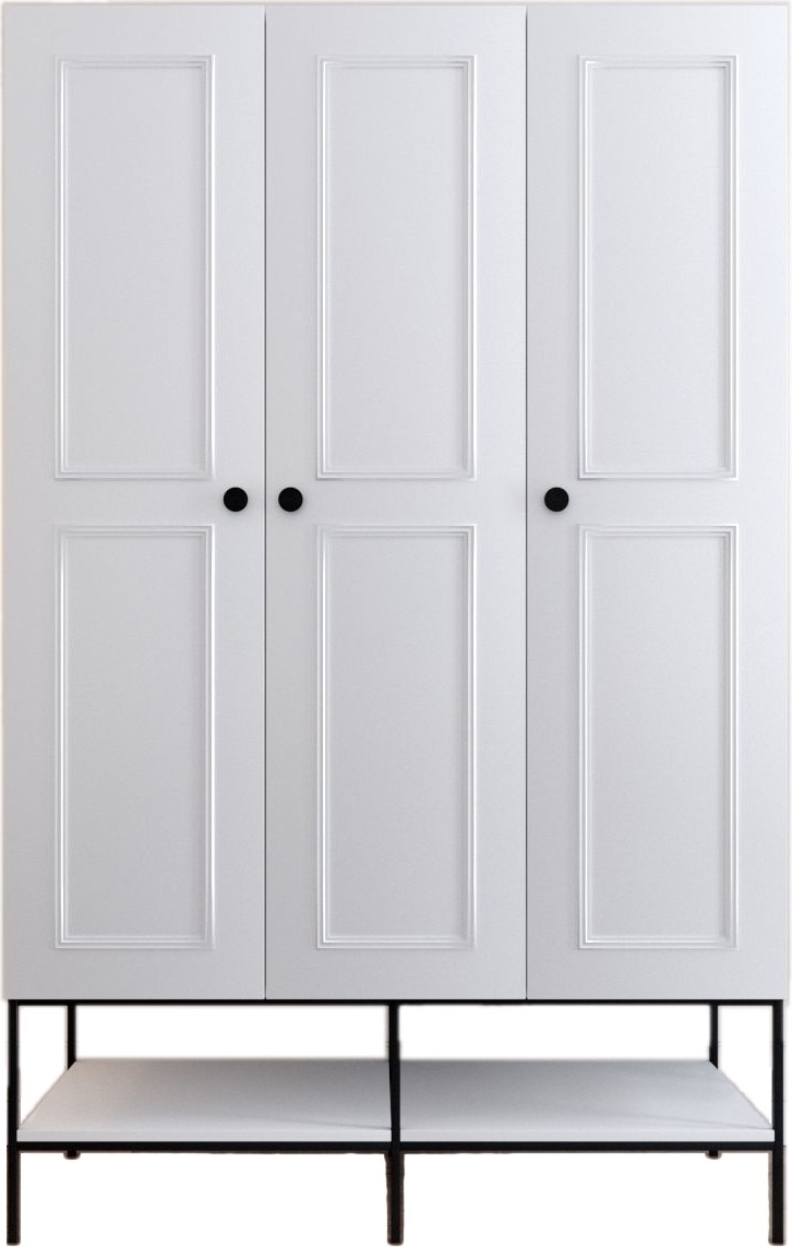 Martin vaatekaappi 126 cm - Valkoinen