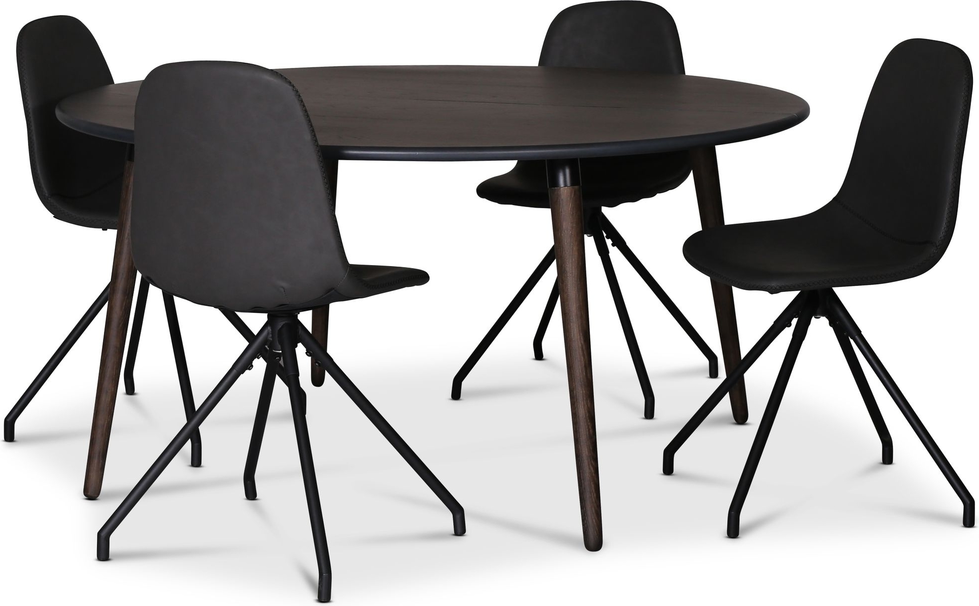 Omni-ruokailuryhm�, py�re� ruokap�yt� �130 cm sis. 4 kpl Bridge k��ntyvi� tuoleja - Savunv�rinen tammi + 3.00 x Huonekalujen jalat