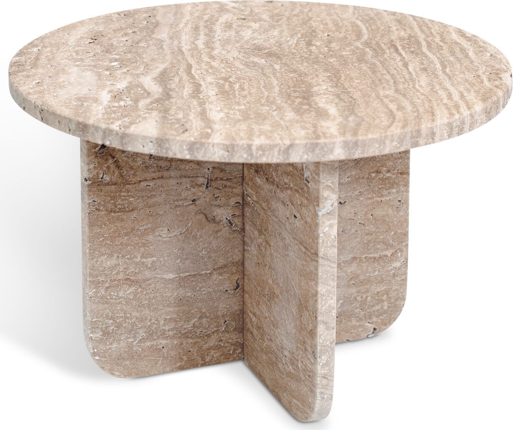 Tasainen marmorinen lamppup�yt� �50 cm - Travertiini