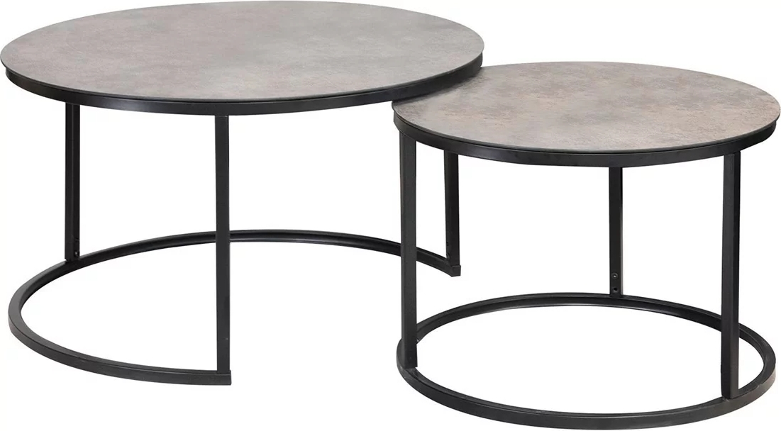 Harrisburg sohvap�yt� 80 x 80 cm - Harmaa/musta + Huonekalujen jalat