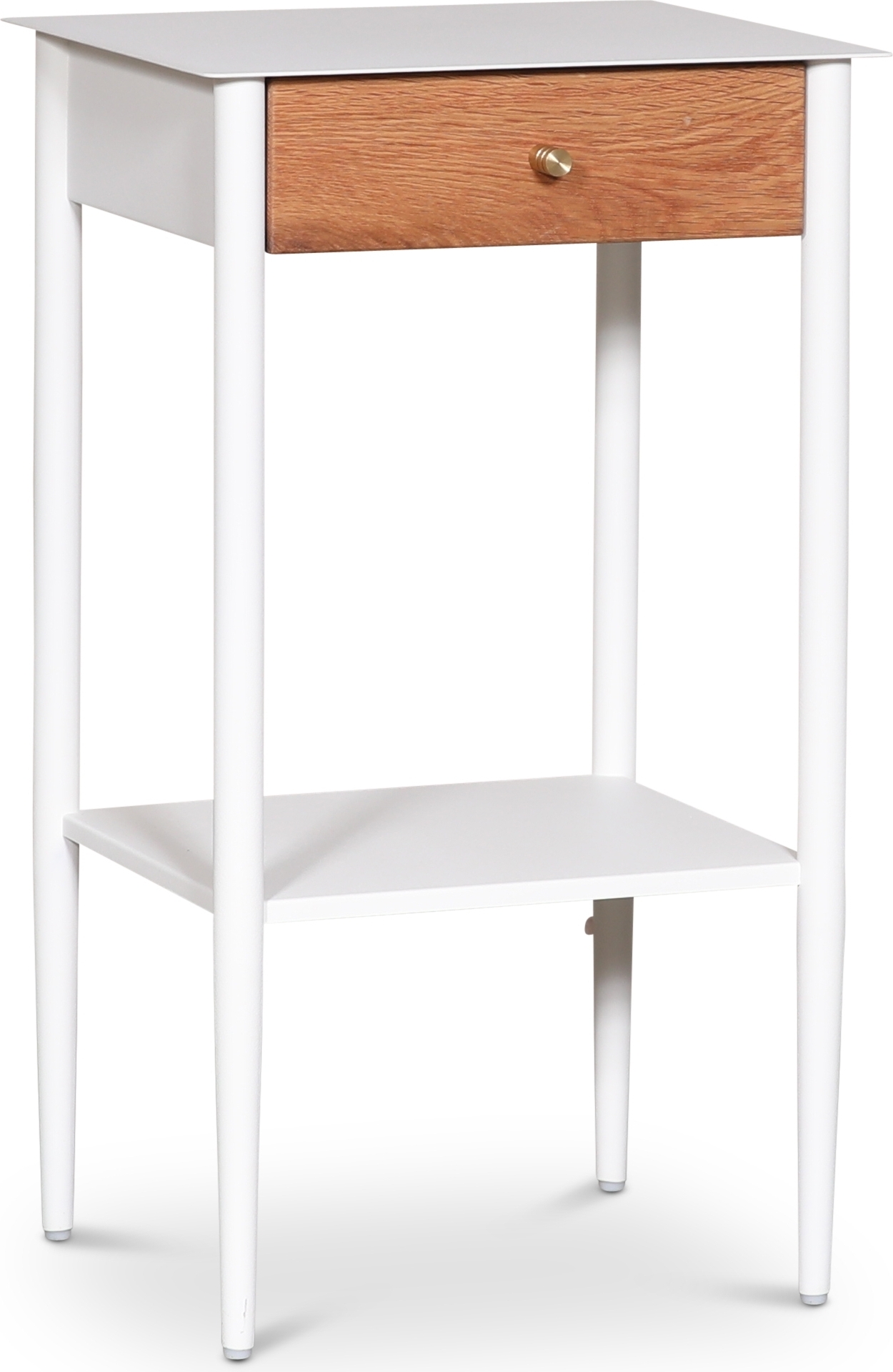 Revel valkoinen y�p�yt� tammilaatikolla + Huonekalujen jalat