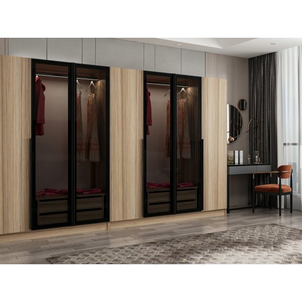 Cikani vaatekaappi peiliovilla, 315x52x210 cm - Tammi Cikani vaatekaappi peiliovilla, 315x52x210 cm - Tammi